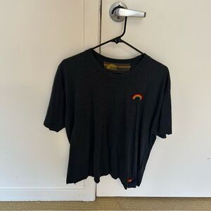 Aviator Nation Charcoal Tee with Rainbow Accent